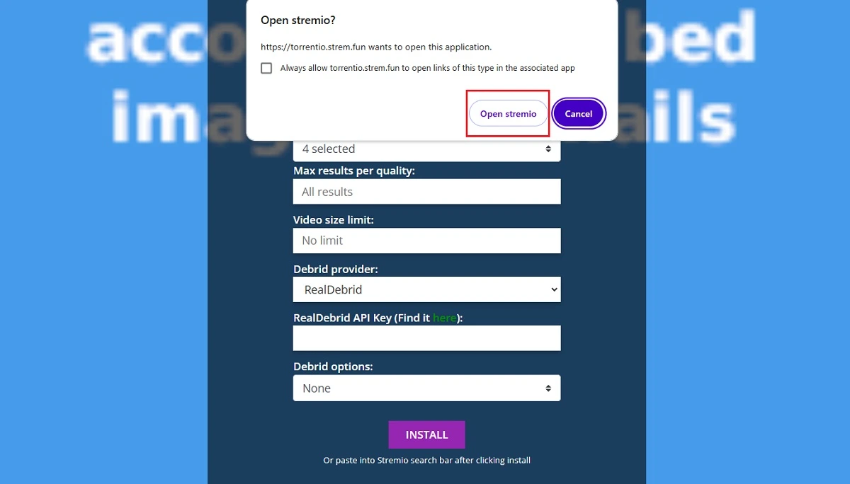 open stremio 
