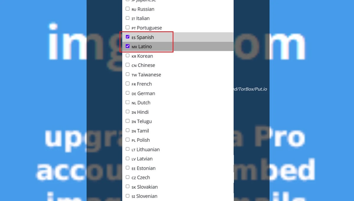 select priority language