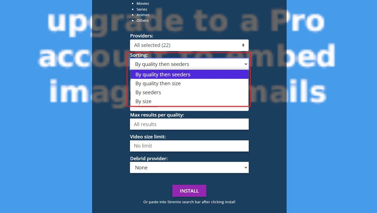 select sorting