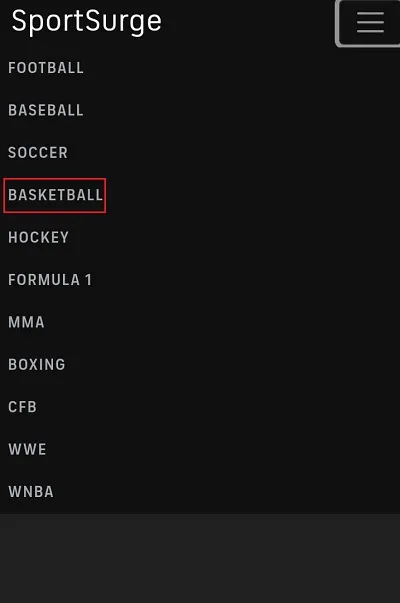 select the sports category