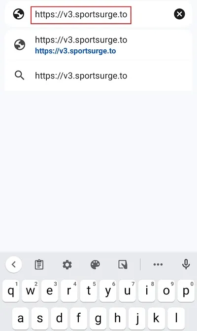 enter url in mobile browser