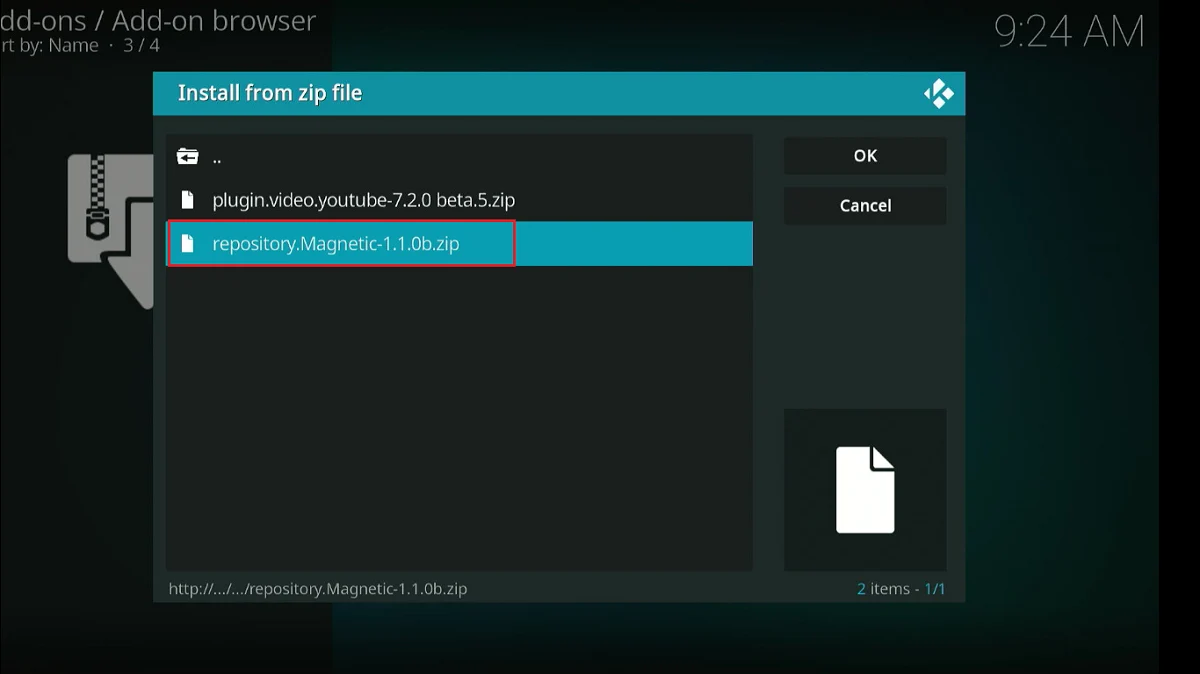 select magnetic repo zip file