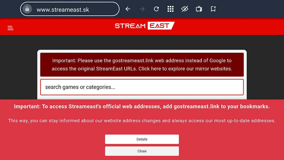 streameast homepage