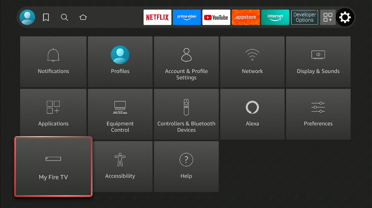 select my fire tv