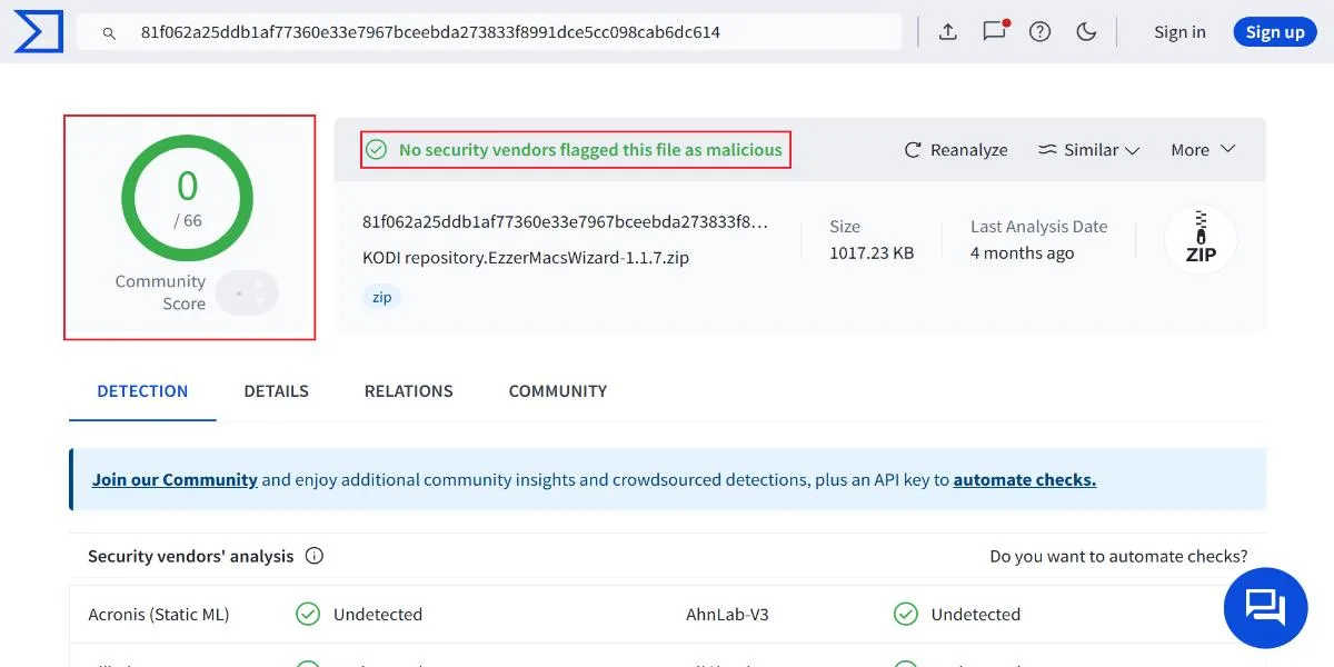 ezzermac repo virus scan