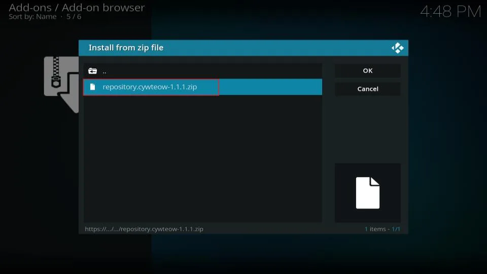select repo zip file