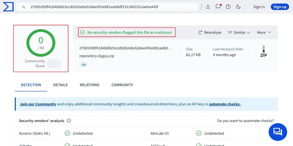 slyguy repo virus scan