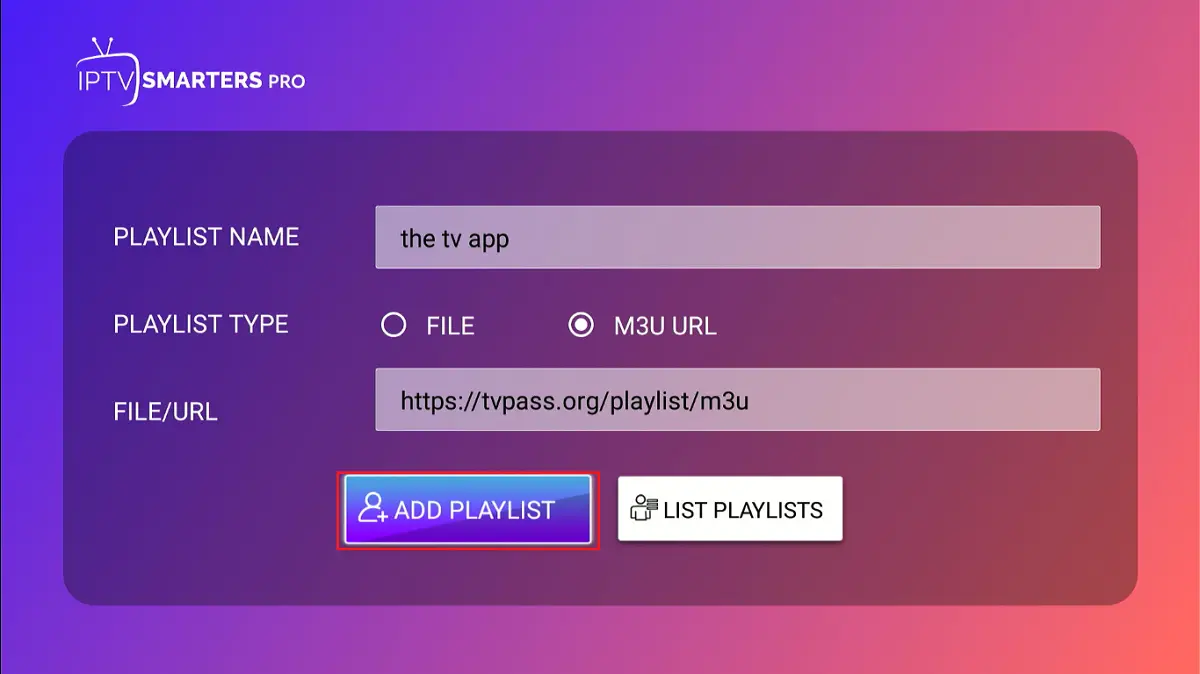 select add playlist