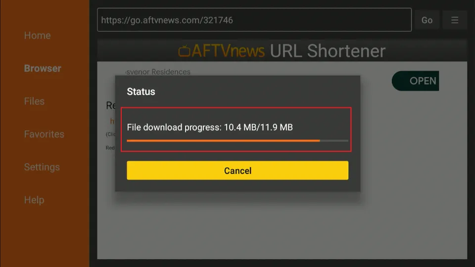 downloading progress