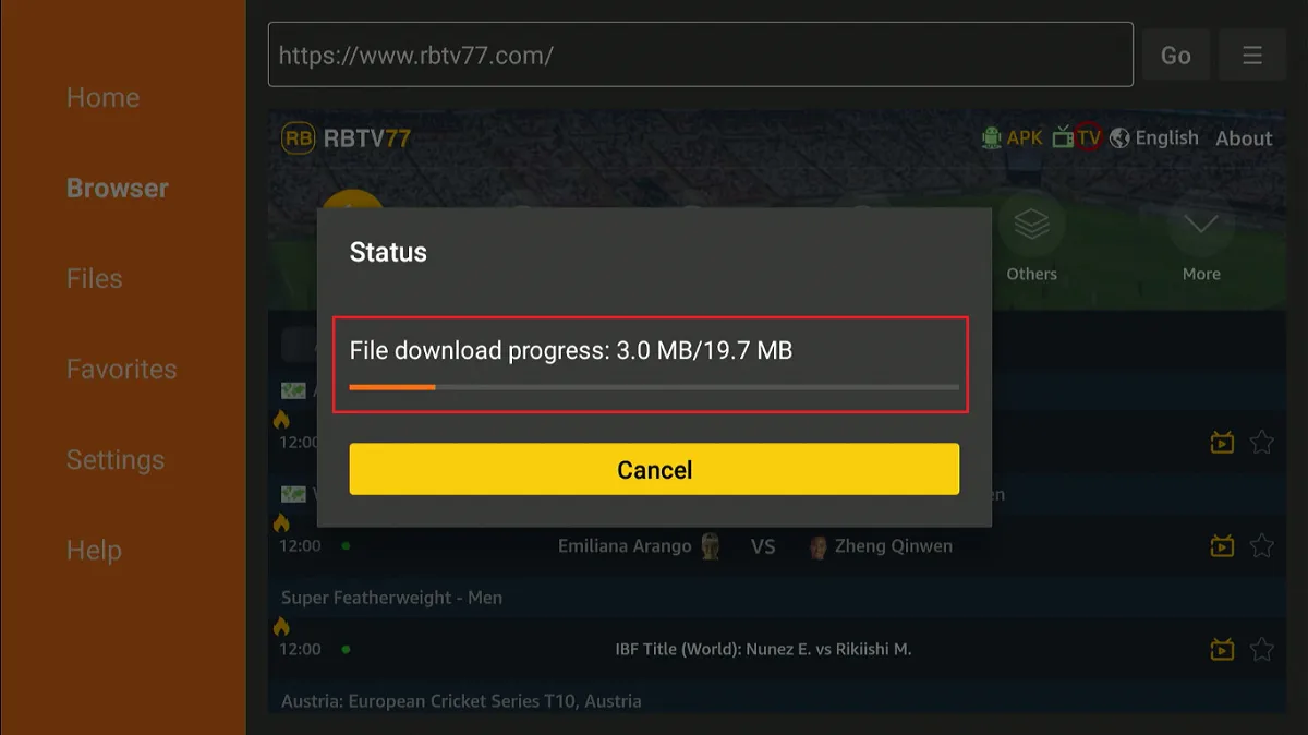 downloading progress