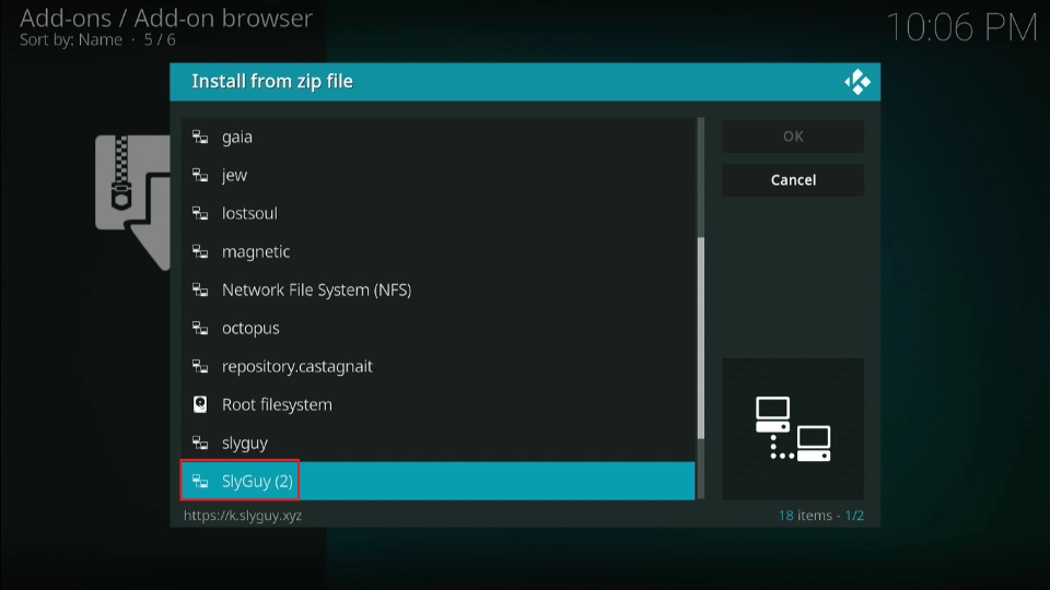 Look for the source name