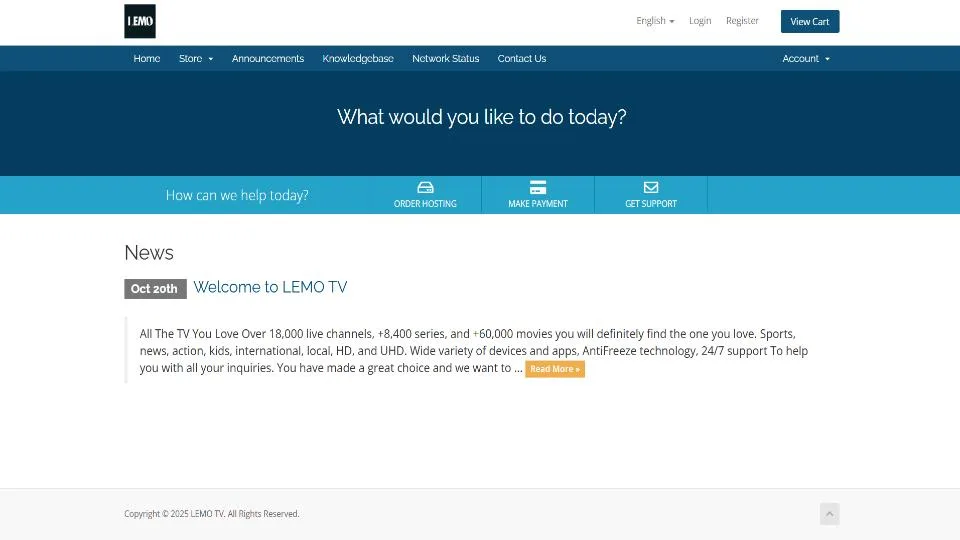 lemo tv home page