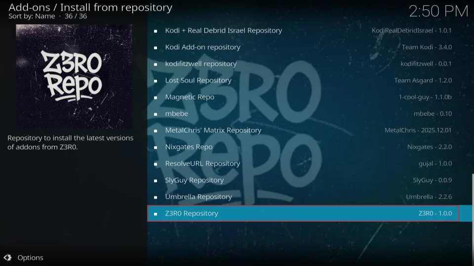 select zero repository