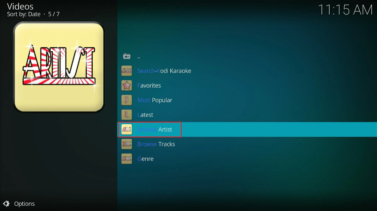 select browse artists