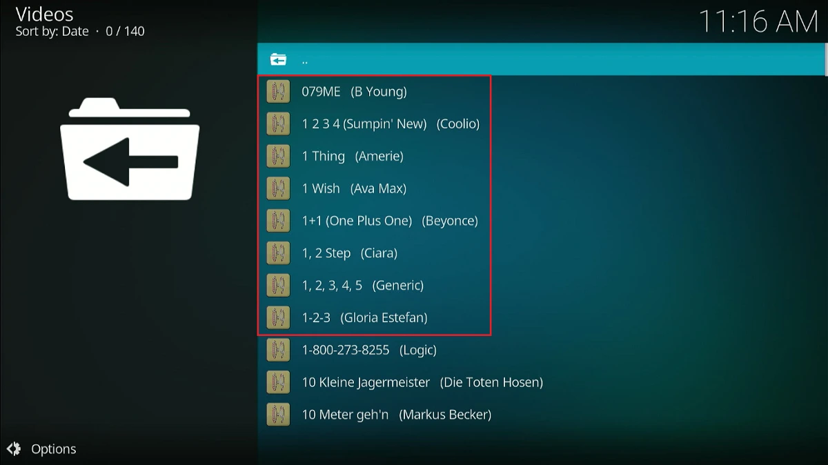 list of tracks