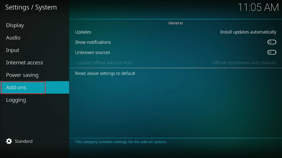 select addons