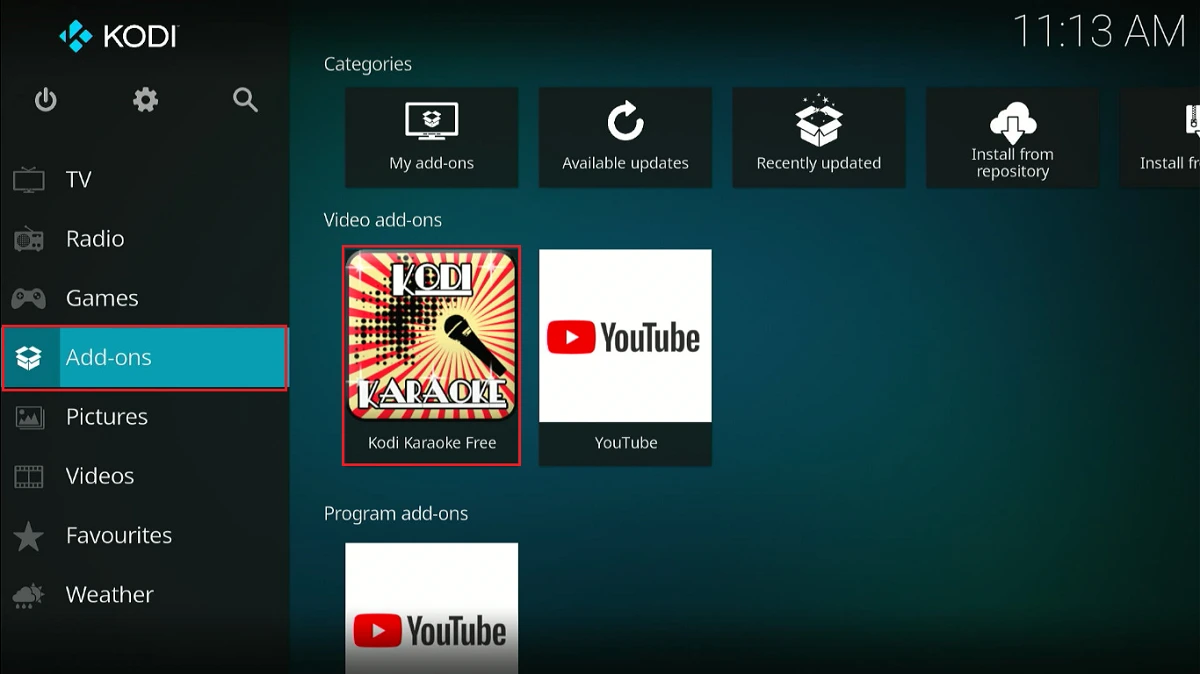 select addons