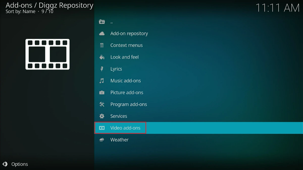 select video addons