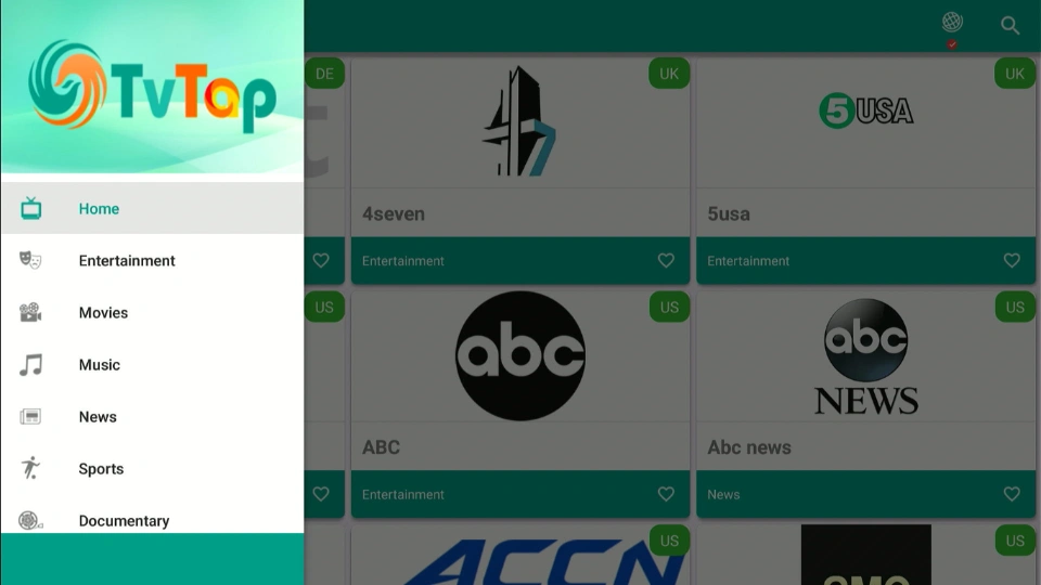 TV Tap Homepage