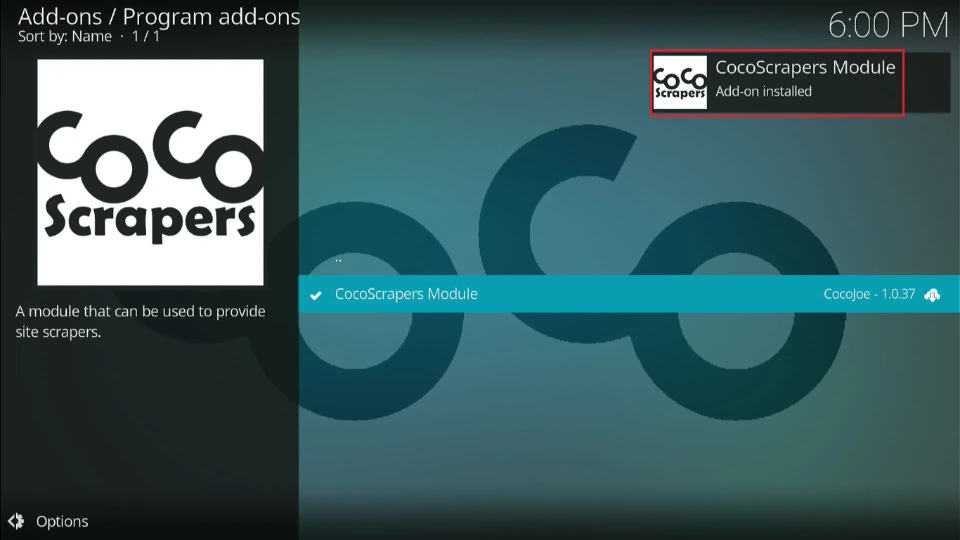 cocoscrapers module installed