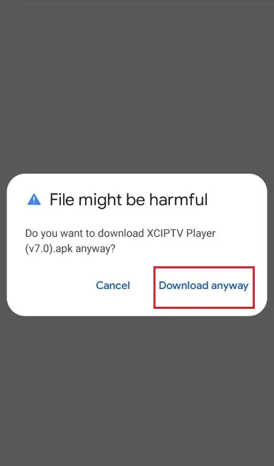 select download anyway