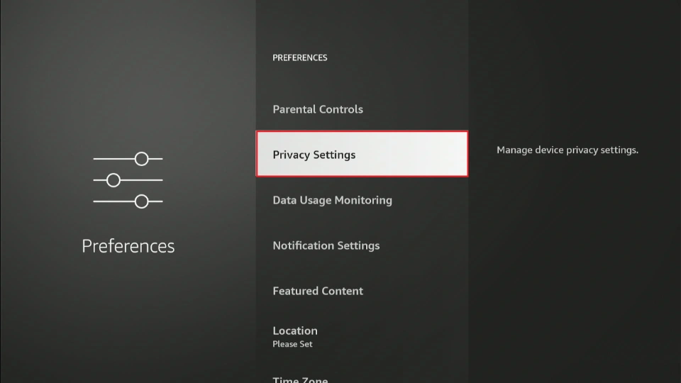 privacy settings