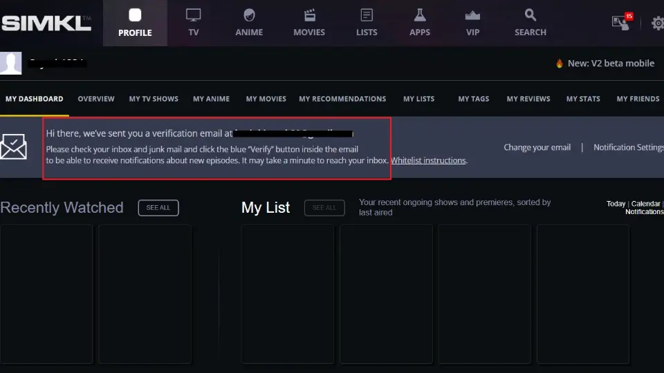 verification email