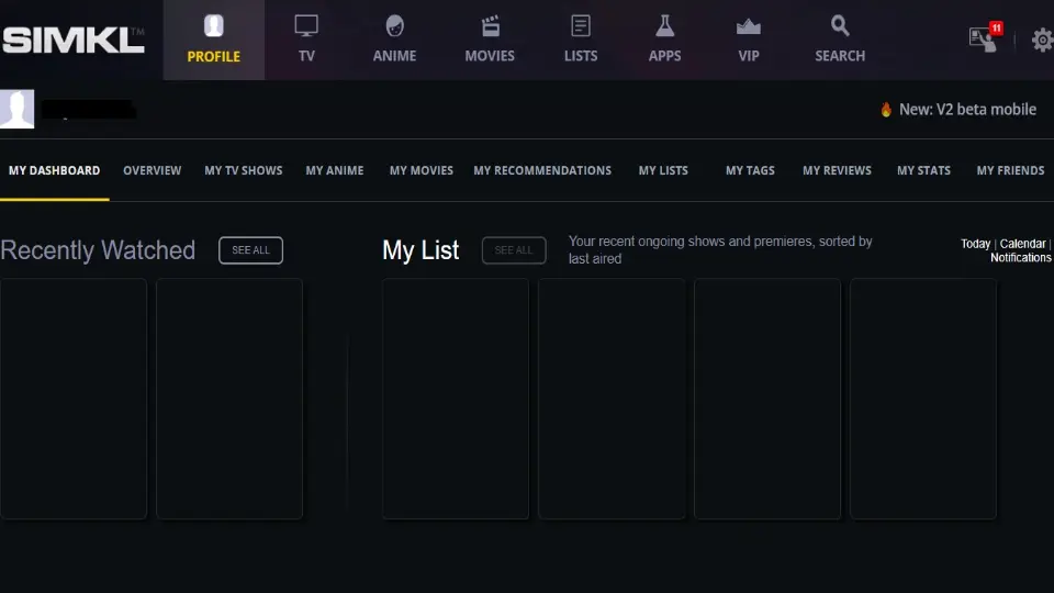 simkl homepage