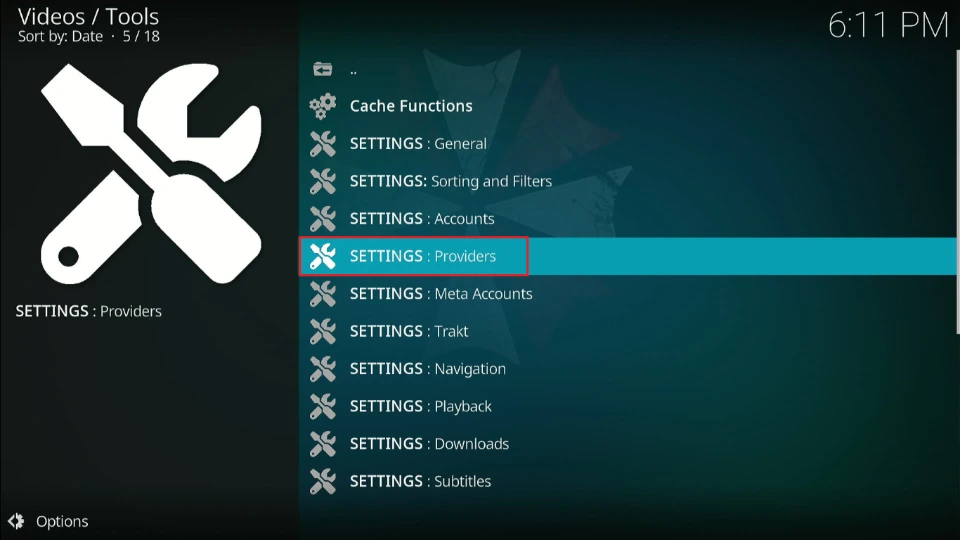select settings providers