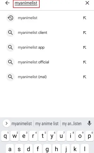 type myanime list