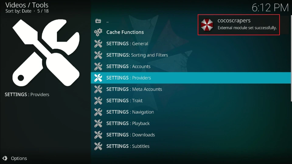 external module saved successful