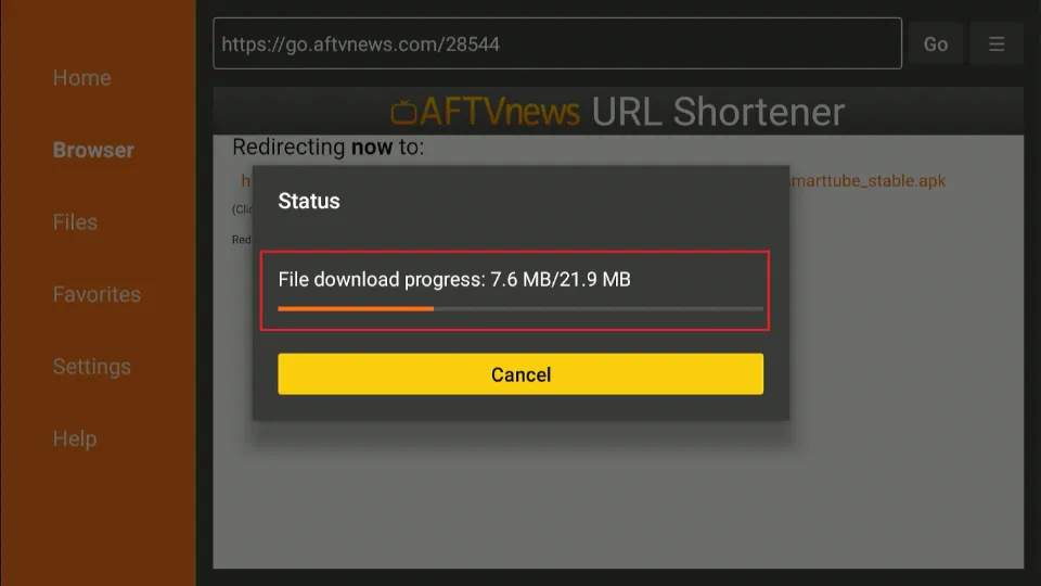 downloading progress