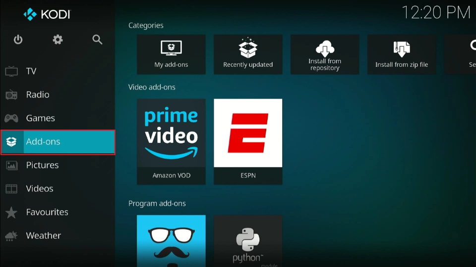 select addons