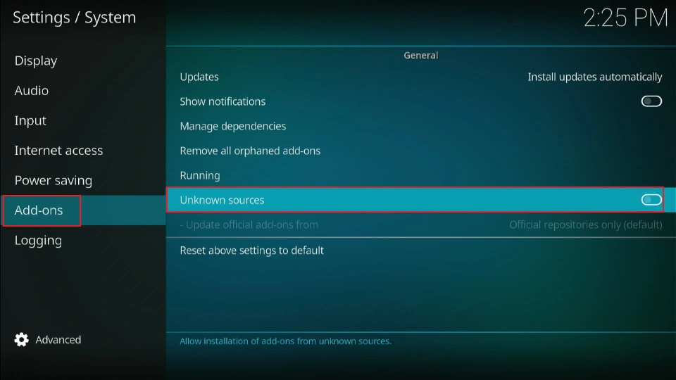 addons unknown sources