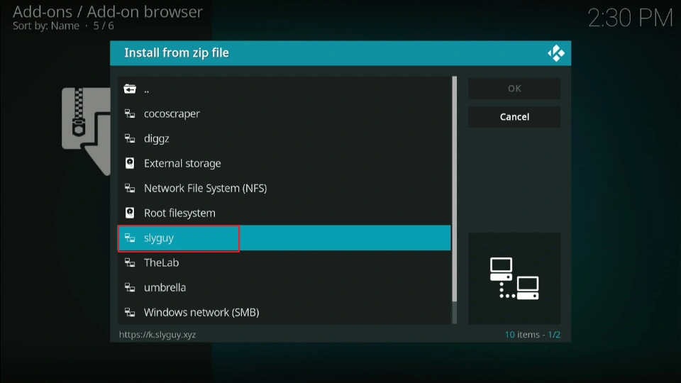 select the slyguy repo