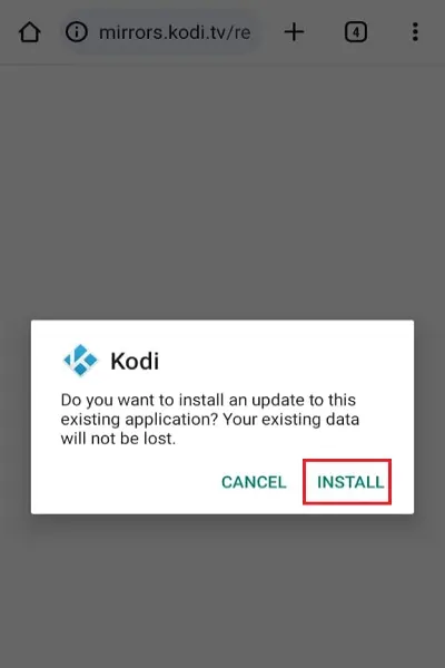 choose install