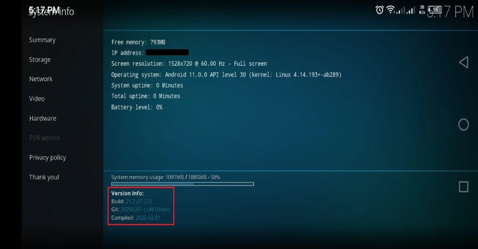 system info