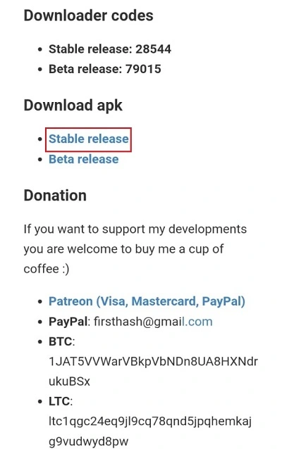 download the stable release