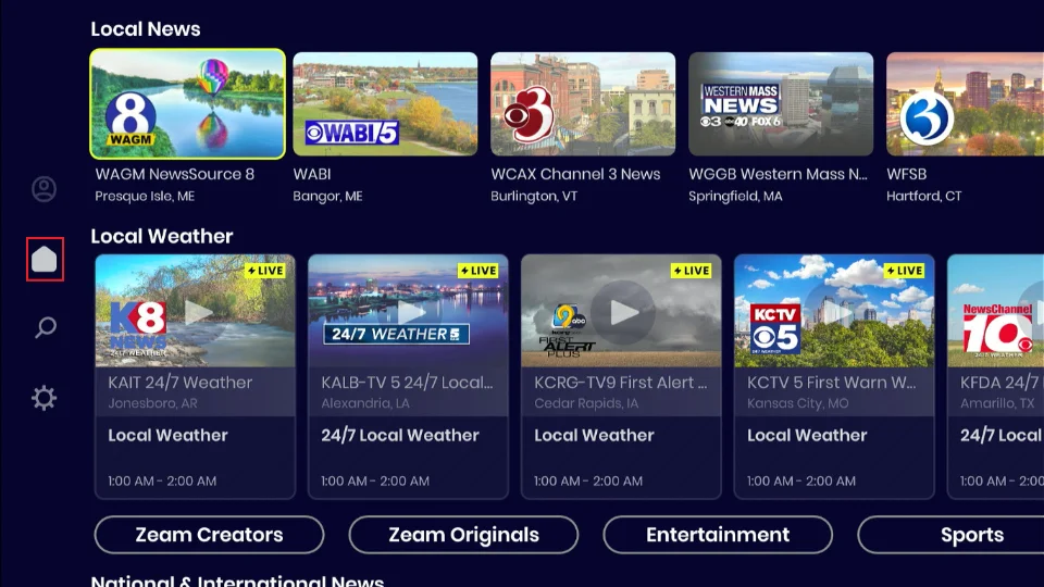 select the category