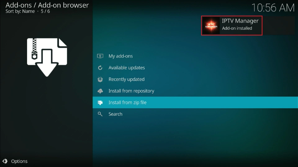 iptv manager add on installed