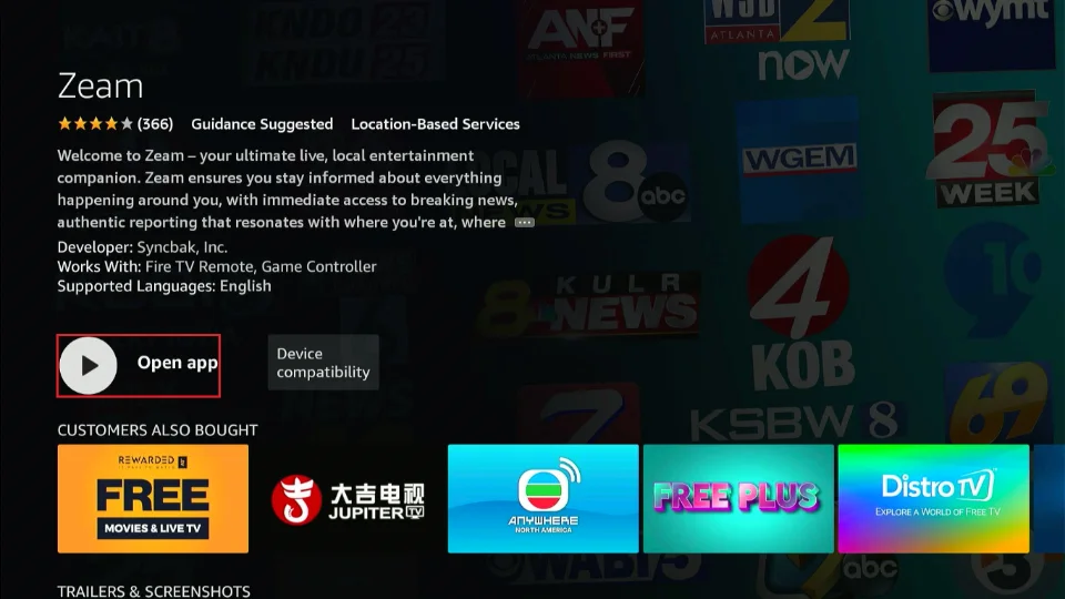 select open app