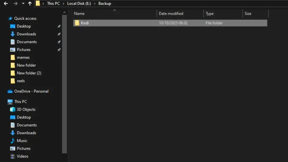 paste folder in a safe location