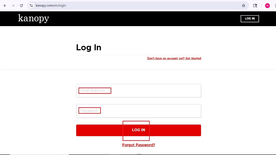 enter email and password