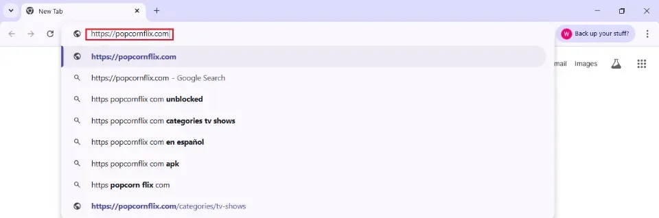 type popcornflix url
