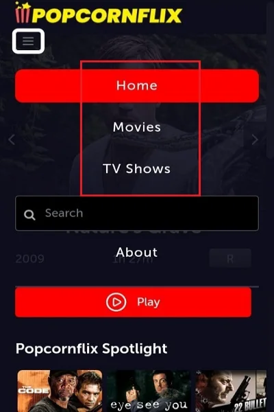 select the main menu