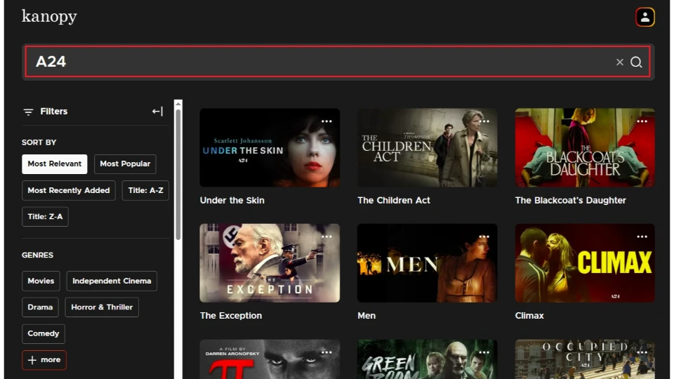 type the movie/series name