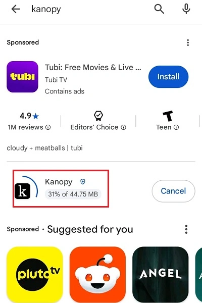 wait for the app to get downloaded