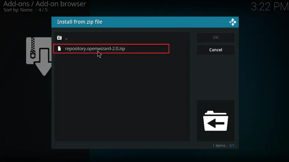 select repo zip file