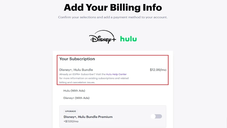 add billing info