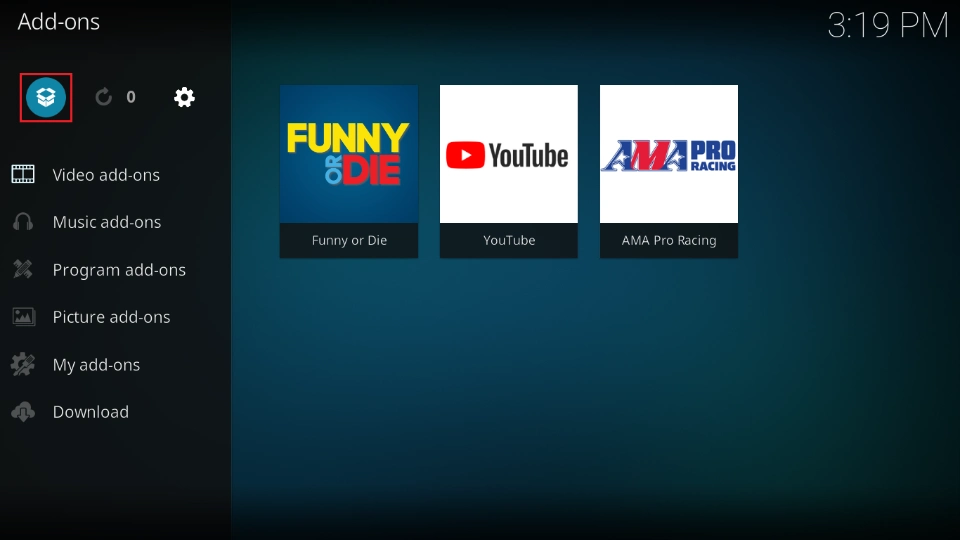 select the folder icon